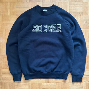 Vintage 80s Soccer Raglan Crewneck sweatshirt Size Large